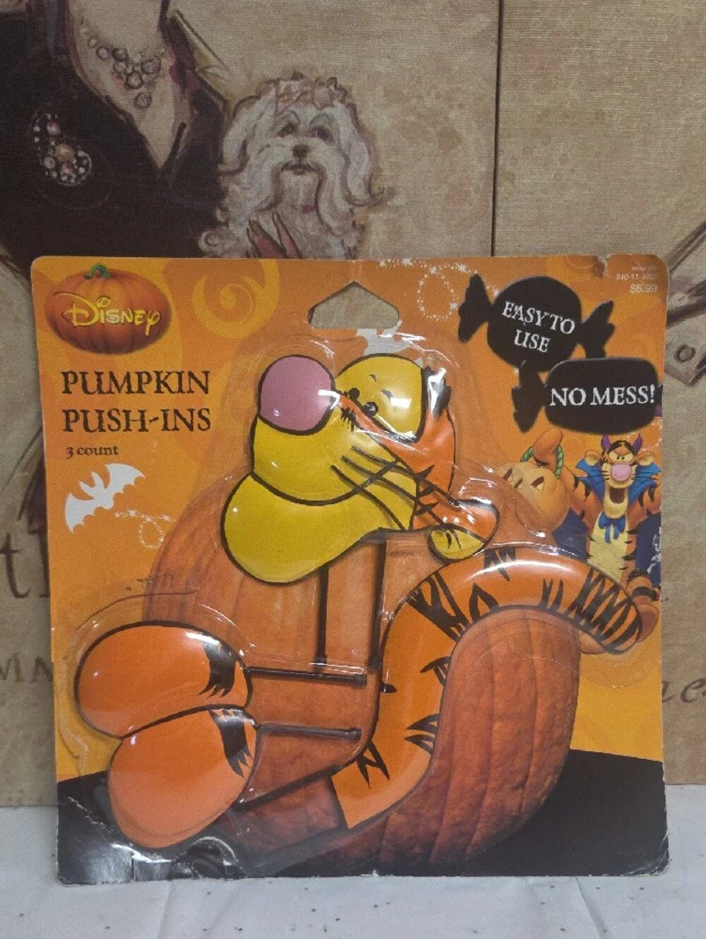 Disney Tigger Pumpkin Push-Ins - Orange, Yellow, Pink Accent Set